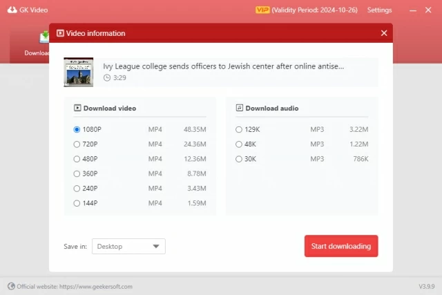 Convert YT video to MP3 with one-click